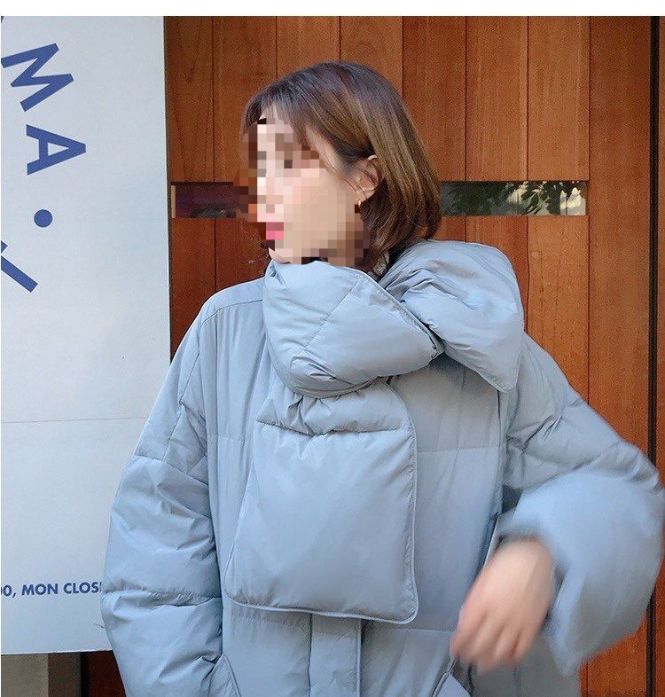 Women's Mid-length Down Jacket Loose Fit Stylish Korean Winter Coat_voghion.com