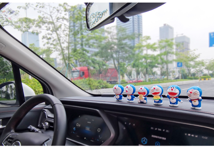 Cute Car Doll Ornaments, Creative Cartoon Car Interior Accessories, Car Center Console Decoration Supplies, Blue Fat Man Jingle