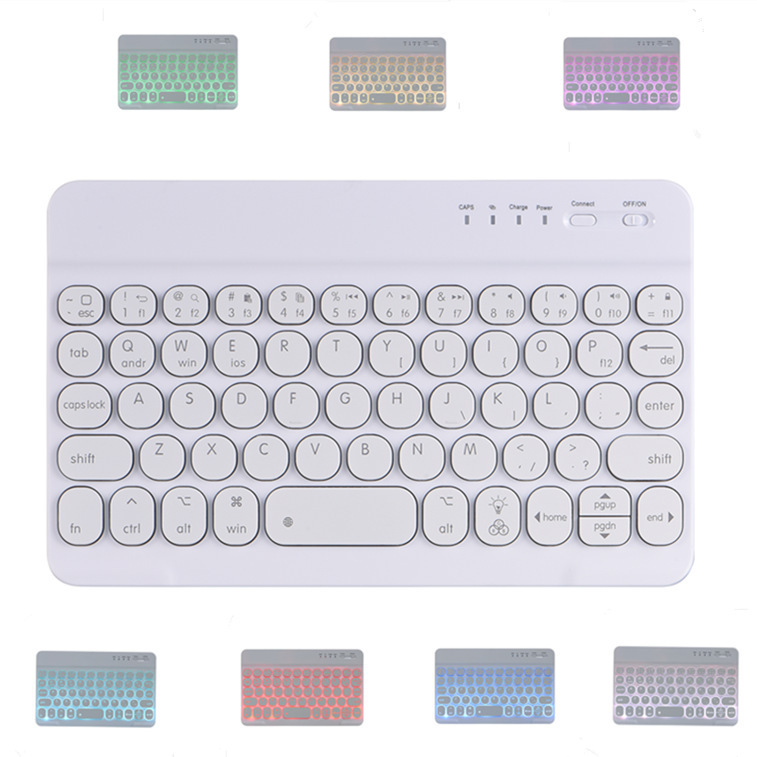 For iPad mini6 Bluetooth Keyboard Android iPad Huawei Xiaomi Universal Round Key Cap Keyboard