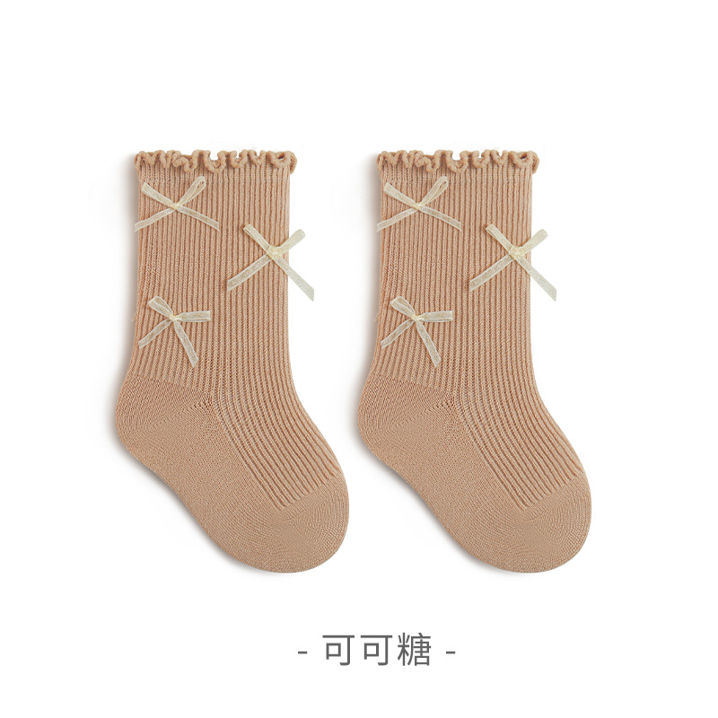 Medias calcetines de algodón de niñas primavera y otoño, calcetines de pantorrilla de arco de princesa, calcetines coreanos para niños.