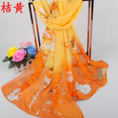 2022春季新款女士吉祥鳥女雪紡長絲巾批發義烏小紗巾圍巾會銷禮品
