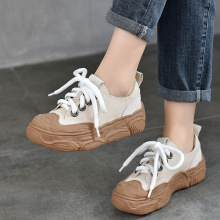 【活动价125】真皮时尚休闲板鞋女鞋  牛皮厚底百搭低帮鞋贝壳头