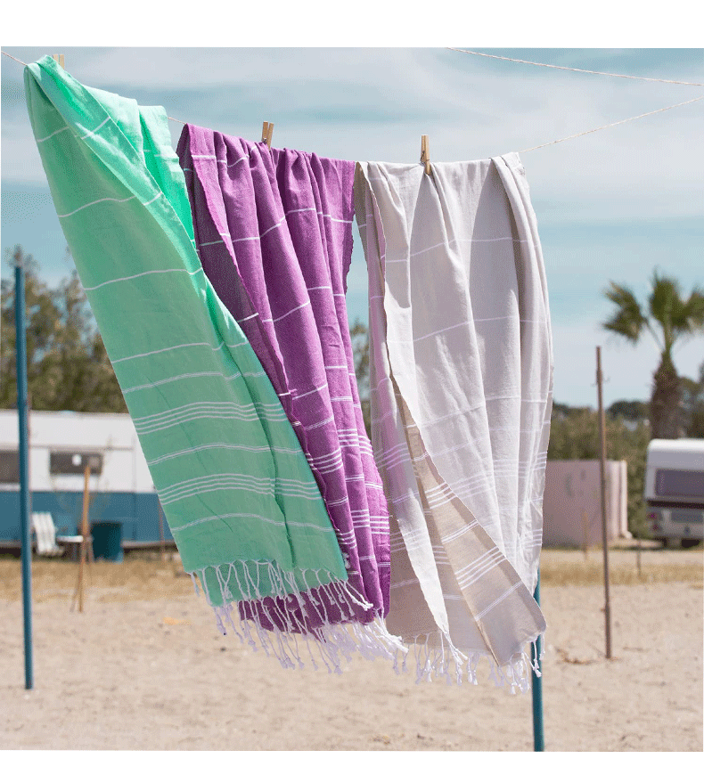 In-stock cross-border customized Turkish non-stick fringed beach towels, adult bath towels, pure cotton quick-drying shawls pic 5