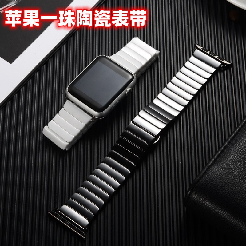 Suitable for Apple Watch strap Band Series 7 6 SE 5 4 3 black/white ceramic strap