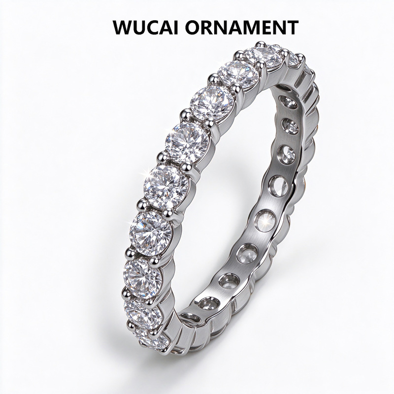 European and American Cross-Border Single-Row Full Diamond Ring, Light Luxury, High-End Feel, Niche Couple Style, Simple Ring, Women's Jewelry Wholesale European and American Cross-Border Single-Row Full Diamond Ring, Light Luxury, High-End Feel, Niche Couple Style, Simple Ring, Women's Jewelry Wholesale