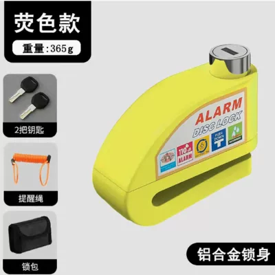 Lock | Motorcycle Lock - fluorescent-color-alarm-disc-brake-lock-reminder-rope-lock-bag