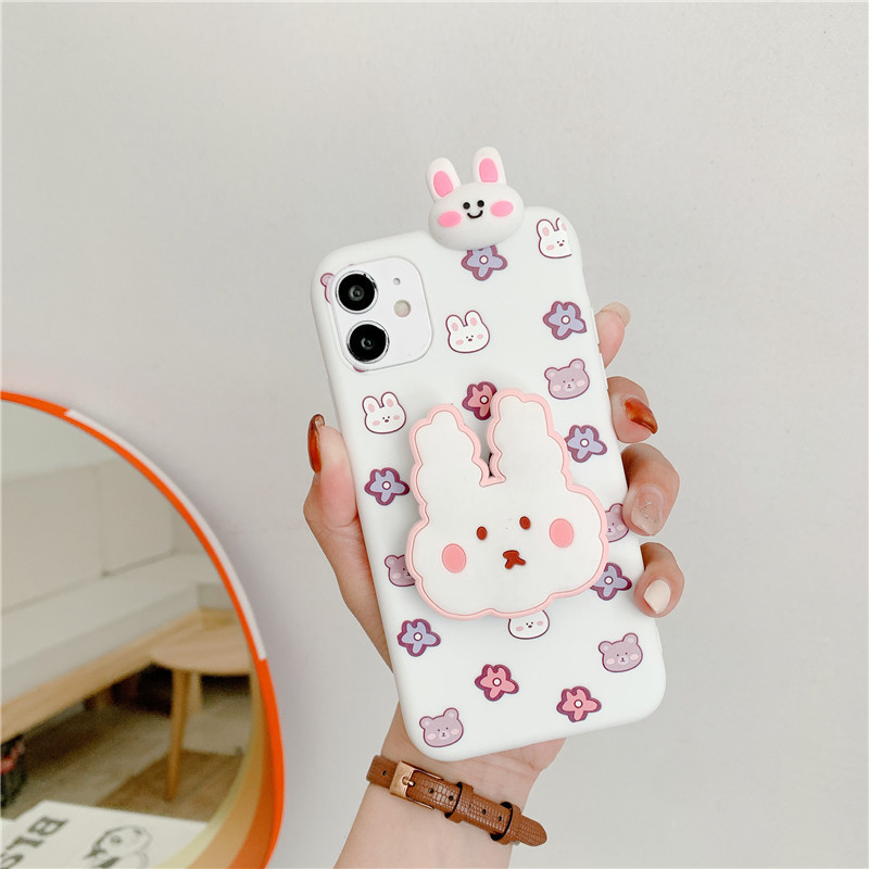 Cute Cartoon Bear & Rabbit Protective Phone Case For Apple Iphone_voghion.com