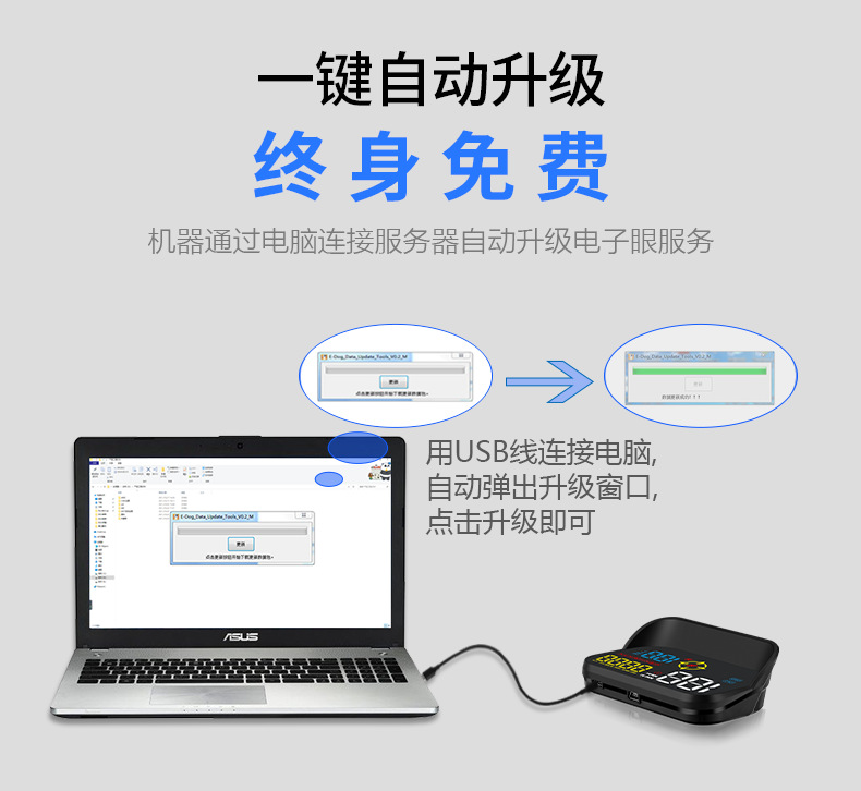 Car Head-Up Display Car Obd Universal Hud Driving Computer Speedometer Non-Destructive Modified Smart Display