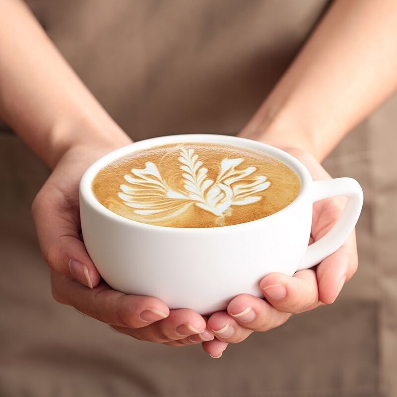 Embossed Sawada Cup, Ceramic Professional Competition Latte Art Cup, Large Mouth Cappuccino Latte Coffee Cup Embossed Sawada Cup, Ceramic Professional Competition Latte Art Cup, Large Mouth Cappuccino Latte Coffee Cup