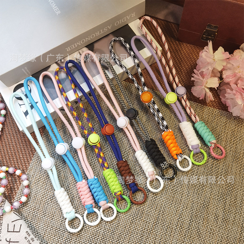 Mobile Phone Lanyard Creative Short Braided Lanyard Mobile Phone Case Key Ring Detachable Anti-Lost Sling 23cm Wrist Lanyard