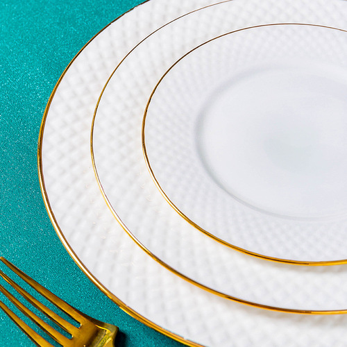Diamond bone china tableware minimalist bowl and plate set Jingdezhen ceramic bowl and chopsticks set gift one-time delivery