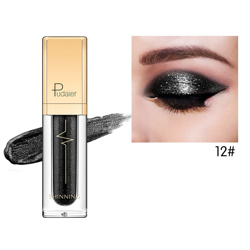 Палетка теней для век Pudaier 18-цвет Diamond Shine Liquid Glitter Powder - жемчужный блеск монохромная палитра