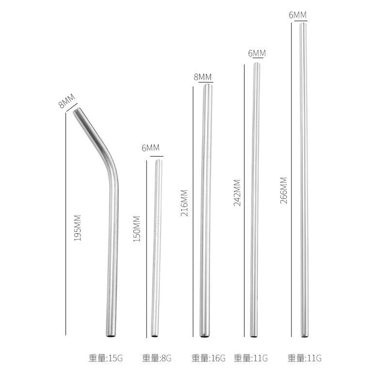 Соломинки из нержавеющей стали 304 от производителя, оптовая продажа для трансграничной торговли, портативные, гибкие, прямые, прочные, для повседневного использования