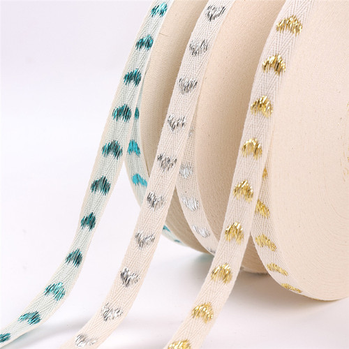 Manufacturer wholesale 1.5cm decorative accessories pure cotton edging tape white printed letter pattern Christmas lace tape