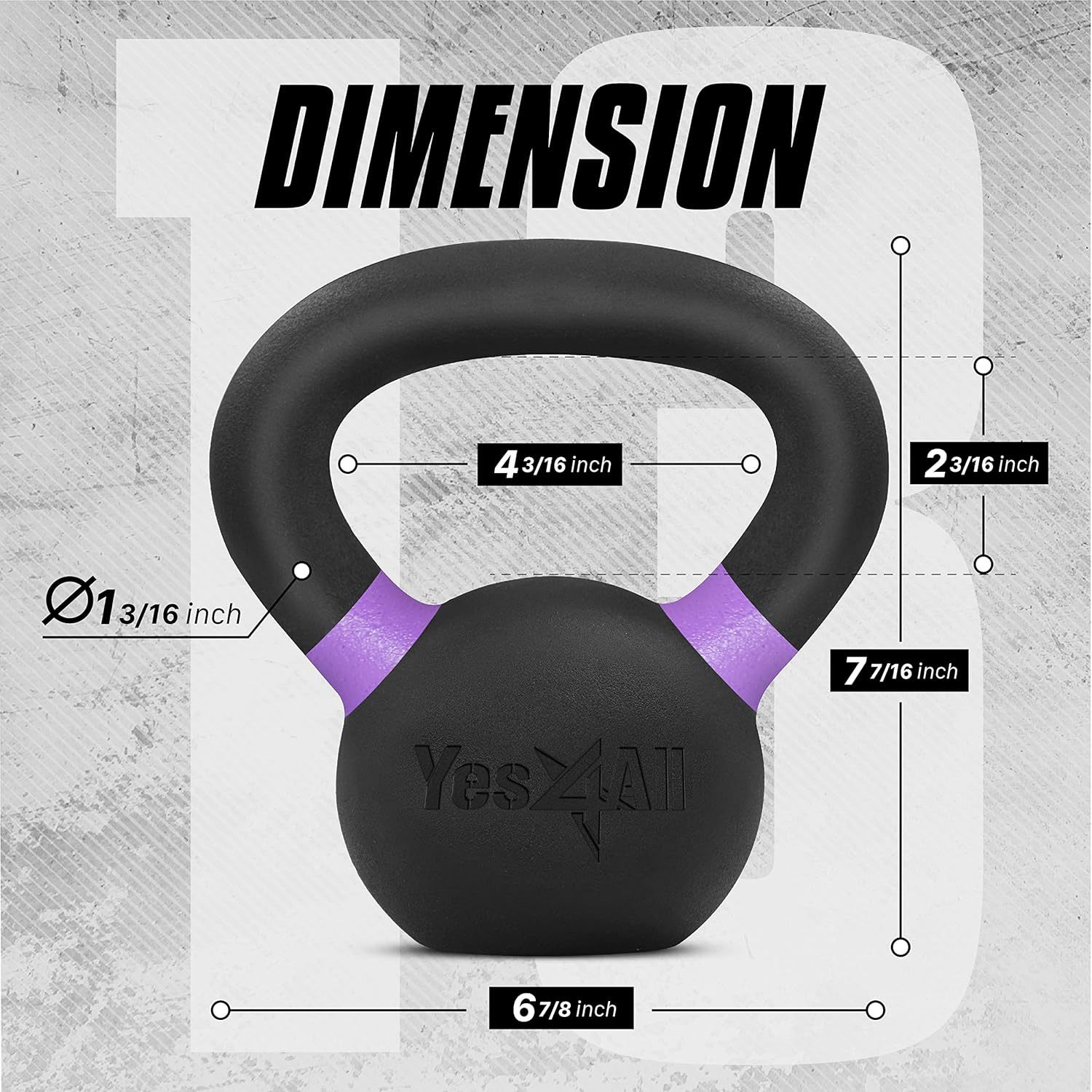 Cross-Border Solid Kettlebell Fitness Equipment Solid Cast Iron Kettlebell Dumbbell Commercial Home Arm Muscle Training Paint Kettlebell