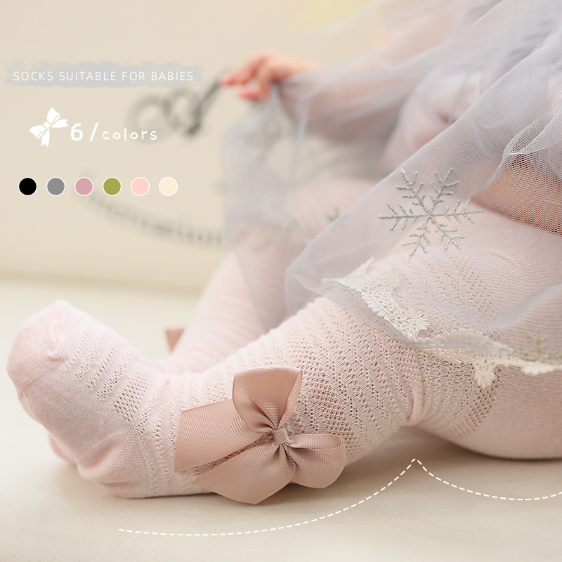 24夏季网眼轻薄宝宝连裤袜婴幼儿防蚊裤蝴蝶结公主风大屁屁打底裤