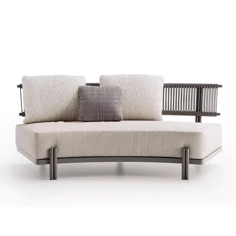 Jardín al aire libre sofá de caña patio hotel balcón impermeable ocio arco de aluminio silla de caña muebles combinados