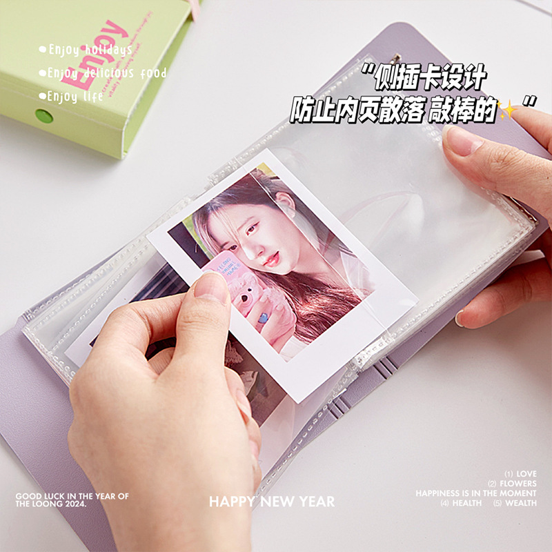 Álbum de tarjetas fresco pequeño estilo ins Folleto nuevo álbum de fotos Polaroid de alto valor para niñas persiguiendo estrellas Álbum de almacenamiento de tarjetas pequeñas de 3 pulgadas