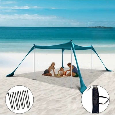 Cross-border Beach Lycra Canopy: Avtomobil yan çətirləri - new-style-malachite-green-4-iron-poles-200210150cm