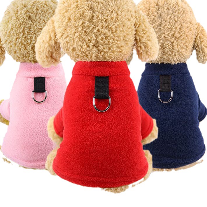 Hebilla de anillo en D de lana polar para sujetar la correa del gato, ropa cálida para perros, artículos para gatos y mascotas, ropa para perros grandes.