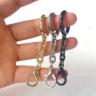 Manufacturer Wholesale DIY Short Chain Double Buckle Electroplated Lobster Clasp Open-Ended Metal Jewelry Bag Pendant Accessories Pom-Pom