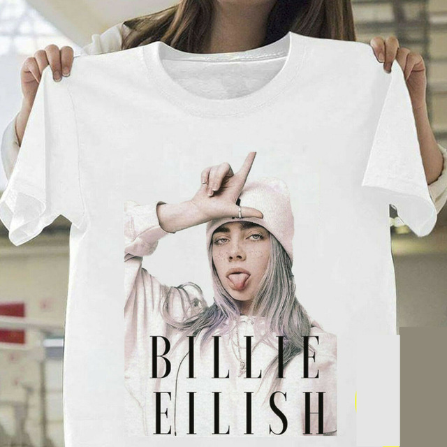 2020 AliExpress American singer Billie Eilish peripheral short-sleeved T-shirt cross-border European and American fashion