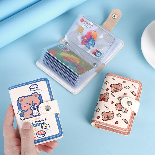 Card bag ultra-thin cartoon new multi-card slot anti-degaussing large capacity creative fashion compact card women's high-end