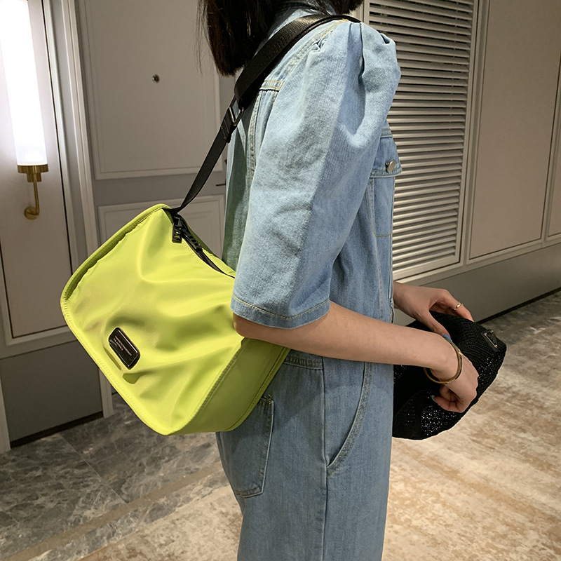 Qioguxia New Oxford cloth casual bag colorful macaron series Shoulder bag wide shoulder strap adjustable women's bag