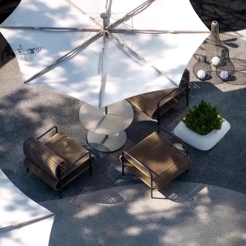 Sofá de vid al aire libre mesas de té para una persona mesas y sillas al aire libre protección solar ocio jardín patio comunidad asiento de café
