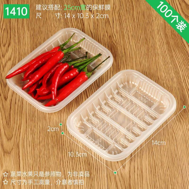 Plato desechable, caja de embalaje de verduras y frutas, bandeja fresca, caja de embalaje de alimentos para patos asados rectangulares, envío gratuito