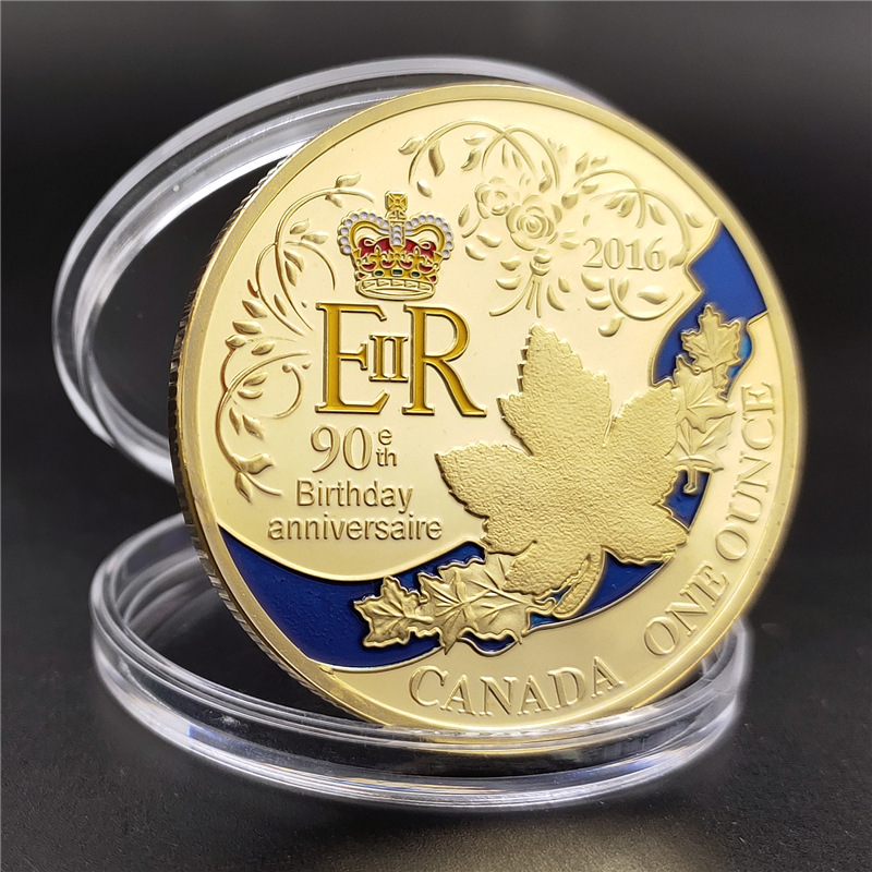 英国女王90周年纪念币 加拿大枫叶金银币生日纪念币 彩色收藏外币-阿里巴巴