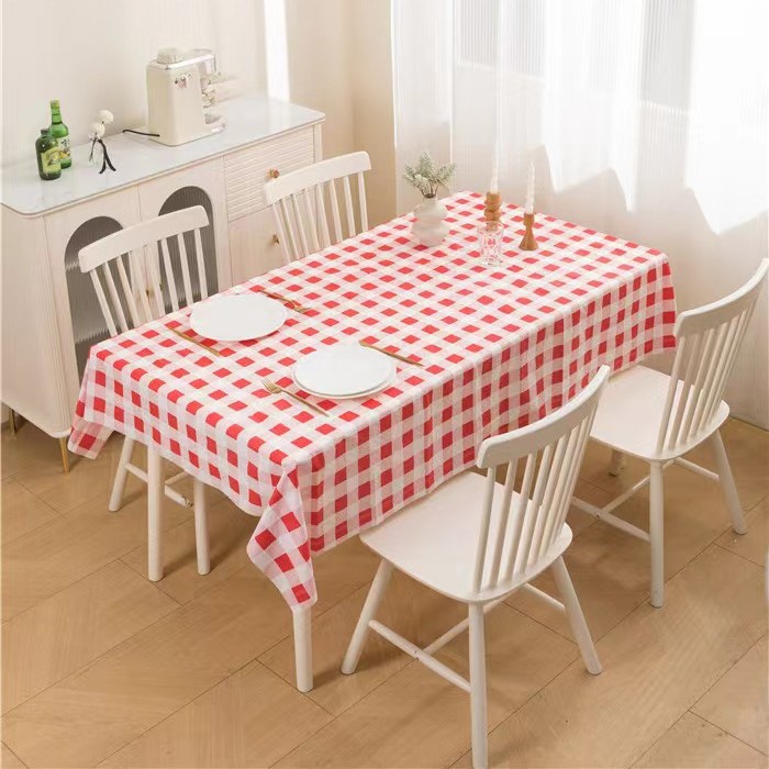 [빨간색과 흰색 체크무늬 식탁보 40g]