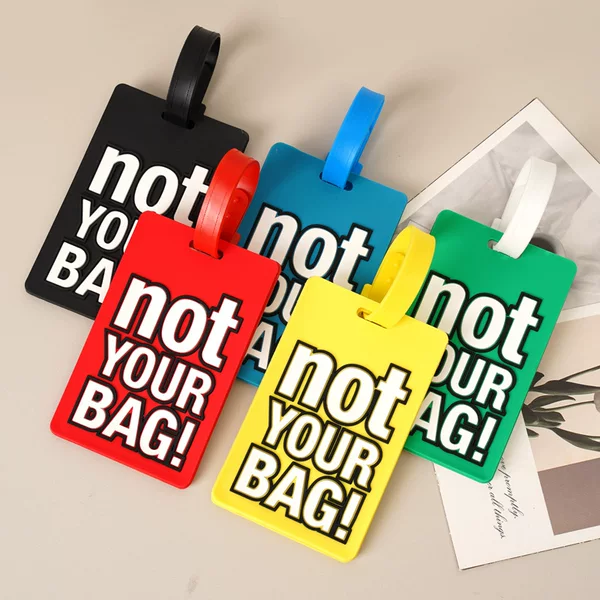 Amazon English PVC Soft Luggage Tag Anti-lost Writing Identification Information Tag Checked Luggage Name Brand Soft Tag
