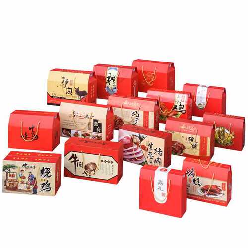 Wholesale ready-to-eat food packaging boxes Mid-Autumn gift box empty boxes pig trotters roast chicken roast goose duck beef mutton seafood cardboard boxes paper boxes