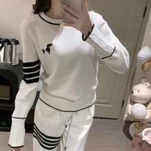 福袋 TB学院风狗狗刺绣百搭针织衫韩版休闲裤松紧腰显瘦加绒卫裤