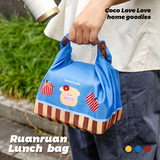 Мультяшная портативная вместительная и большая термосумка с застежкой