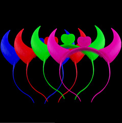 發光牛角頭箍 閃光牛角 演唱會聚會助威道具LED發光頭飾廠家批發