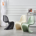 和为潘东椅时尚休闲塑料美人椅北欧家用靠背设计师网红透明s型椅
