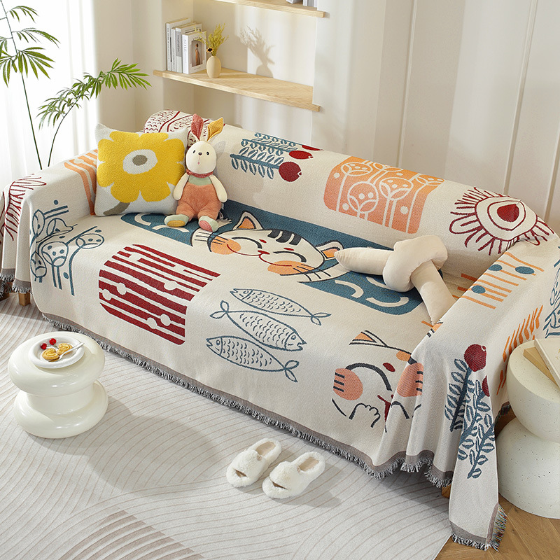 针织多功能沙发巾北欧ins风盖布全盖沙发垫套罩盖毯四季通用