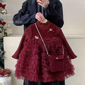 女童连衣裙加绒年服公主裙蓬蓬裙儿童连衣裙生日礼服新年宝宝裙子
