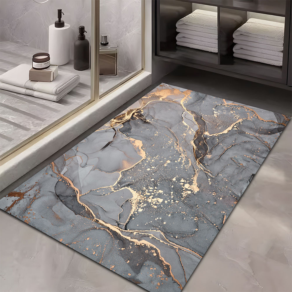 Diatom Mud Bathroom Absorbent Floor Mat, Non-Slip Quick-Drying Foot Mat, Toilet Bathroom Door Mat, Restroom Carpet