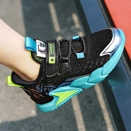 童鞋男童运动鞋2023年春夏季新款女软底跑步鞋中大童舒适飞织网鞋