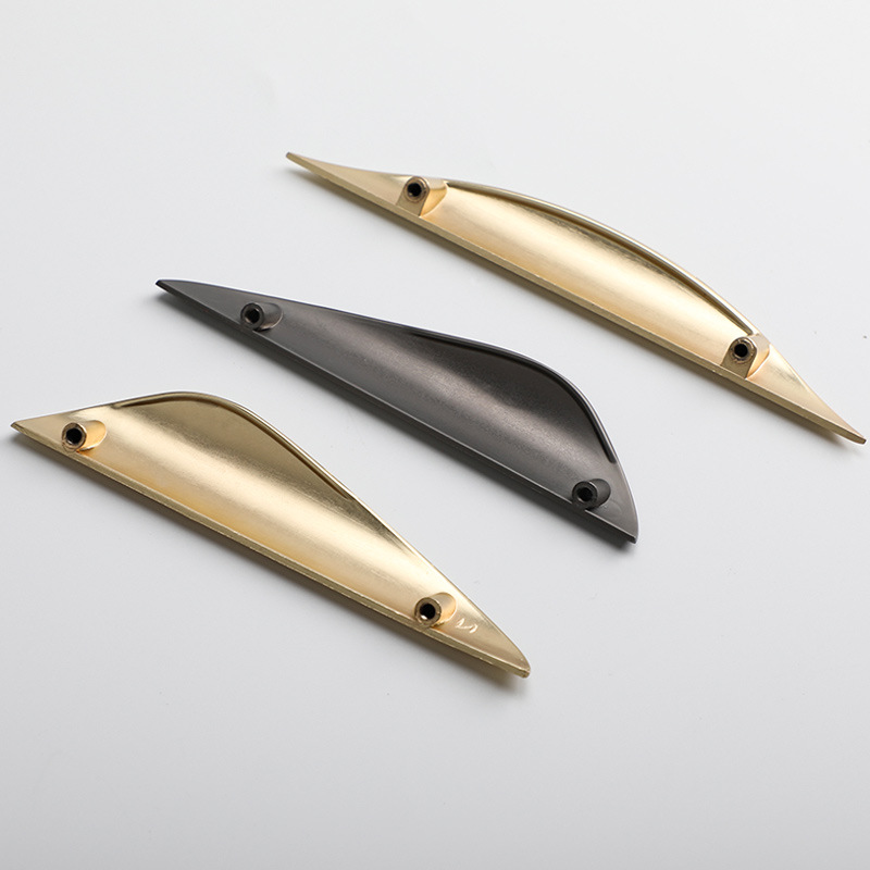 片裝式抽屜家具拉手現代簡約弧形對裝拉手灰色金色櫥櫃衣櫃門把手