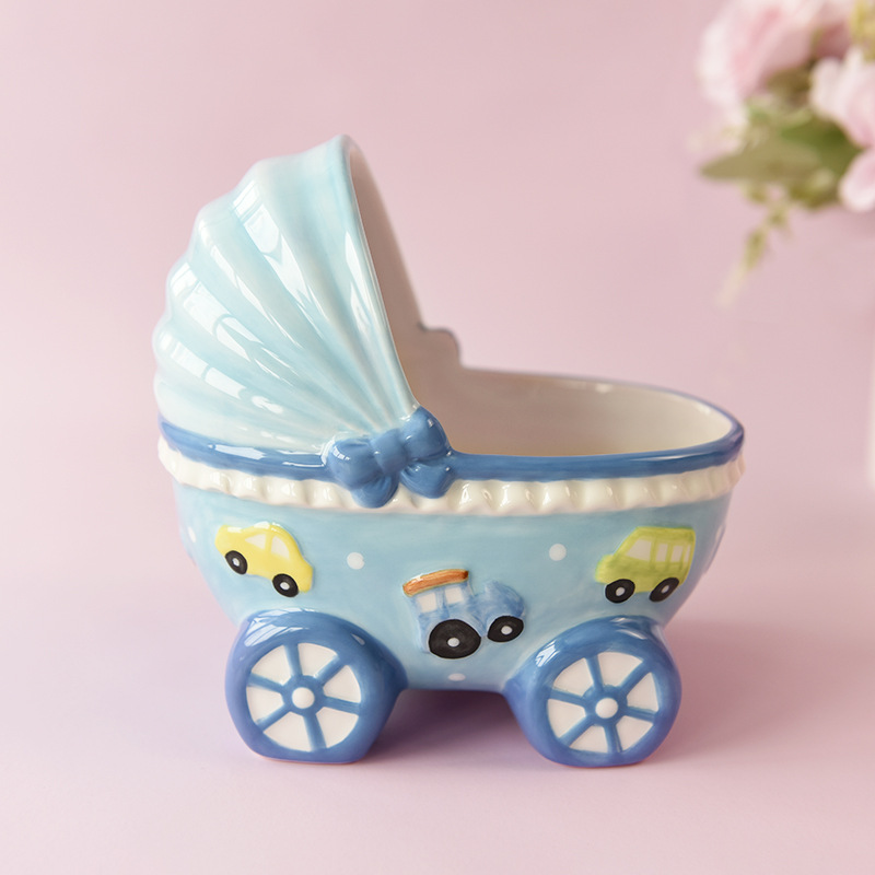 Cerámica creativa cochecito decoración escritorio joyería hámster Oso de Oro caja almacenamiento suministros para mascotas puede ser decorado tamaño pequeño