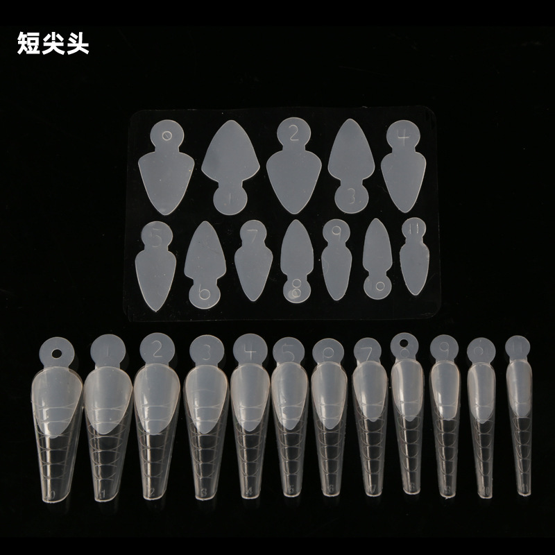 Cross-border explosions nail art crystal nail film mold paper-free extension glue 12 pieces of nail mold French paste silicone mold
