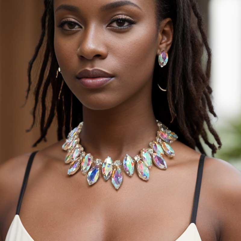 Bohemia estilo conjunto de joyería de colores moda de mujer cadena de clavícula simple accesorios de pernos Joyería conjunto