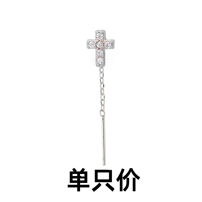 Geometric universal earrings with zircon, European style