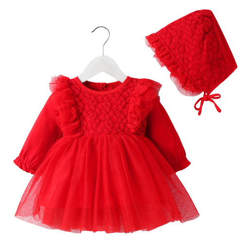 Baby Skirt Spring Autumn Winter Korean Version Girls Dress Fleece First Birthday Formal Dress Baby Girl Clothes Princess Dress Children