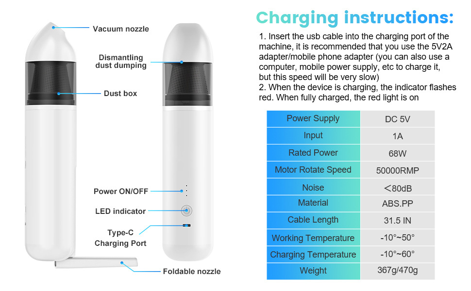 Cross-border new car vacuum cleaner car Wireless dust blower Mini small car portable handheld vacuum cleaner