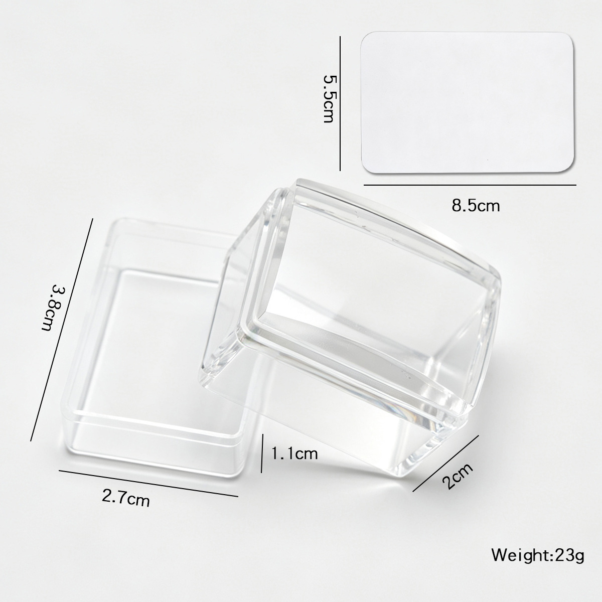 Sello para Uñas de 2,8 cm de Silicona Transparente con Raspador para Manicura Francesa image 10